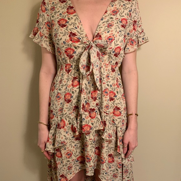 Nasty gal high low floral dress with tie in the front - Picture 1 of 1